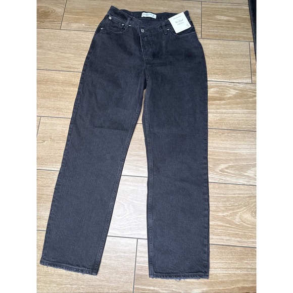Abercrombie & Fitch Denim - NWT Abercrombie & Fitch Women's High Rise Jeans The Dad" Cross Over Button Fly 4
